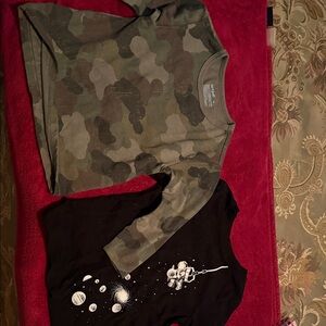 Cat & Jack Camouflage and Black Long Sleeve Shirts